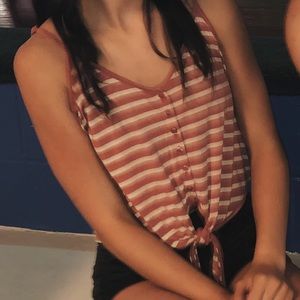 South moon under tie cropped tank top stripes